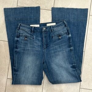 Pilcro and the Letterpress Blue Flare Wide Leg Jeans